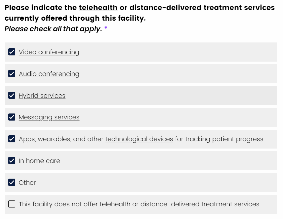 Example of survey question.