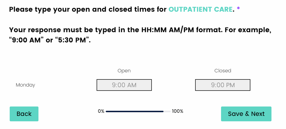 Example of survey question.