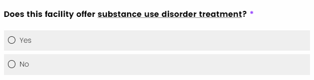 Example of survey question.