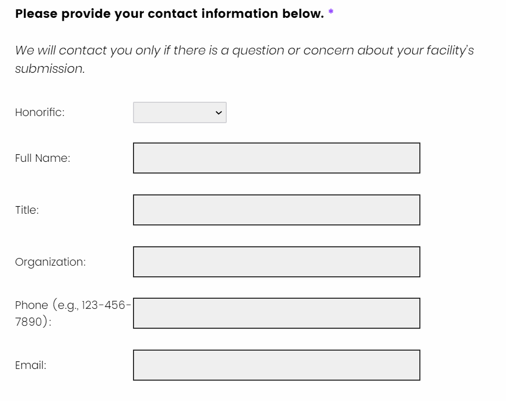 Example of survey question.