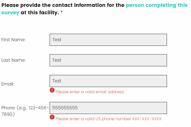 Example of survey question.