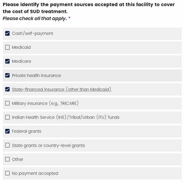 Example of survey question.